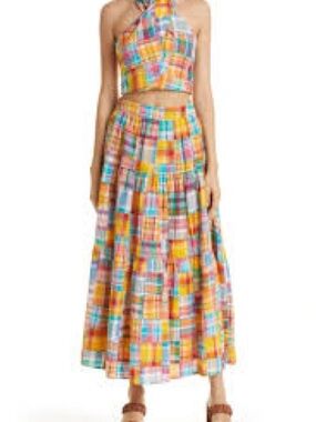 STAUD Yellow Pink Blue Plaid Matching Set